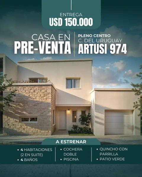 Casa de 4 dormitorios en preventa en Concepción del Uruguay