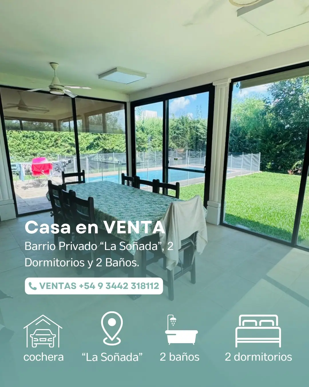 Casa de 2 dormitorios en venta en Barrio privado, Concepción del Uruguay — foto 2