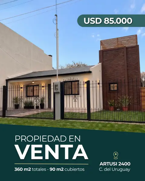 Casa de 3 dormitorios en venta en Concepción del Uruguay