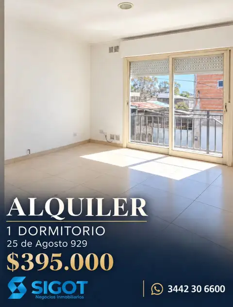 Departamento de 1 dormitorio en alquiler en Concepción del Uruguay